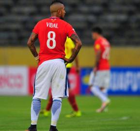 Arturo Vidal durante un encuentro de la selección chilena.