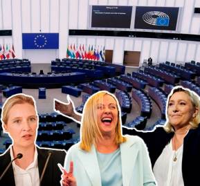 Alice Weidel, Giorgia Meloni y Marine Le Pen.