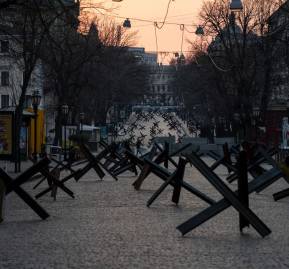 Barreras antitanques en Odessa