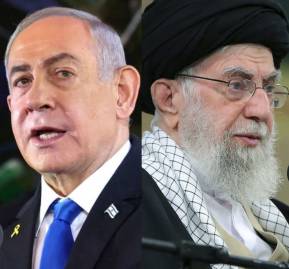 Benjamin Netanyahu y Alí Jamenei. Benjamin Netanyahu y Alí Jamenei.