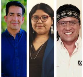 De izquierda a derecha: Julio Ñanco, Kinturay Melin y Alihuen Antileo De izquierda a derecha: Julio Ñanco, Kinturay Melin y Alihuen Antileo