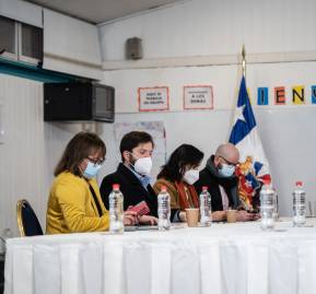 Presidente Boric durante Comité Político de este lunes en Renca. Foto: Prensa Presidencia Boric y Comité Político