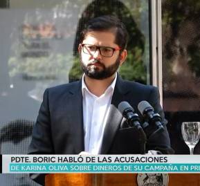 Boric en el punto de prensa en su gira a Buenos Aires Boric en el punto de prensa en su gira a Buenos Aires