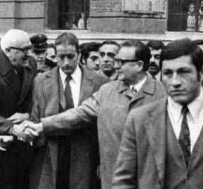 Bruno, Domingo Blanco, a la derecha de Salvador Allende.