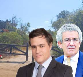 Andrés Bulnes y Leonidas Vial. De fondo el predio en Cachagua.