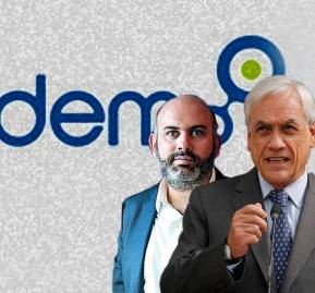 Roberto Izikson, gerente de estudios de Cadem; y Sebastián Piñera.