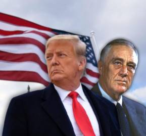 Donald Trump y Franklin D. Roosevelt. Donald Trump y Franklin D. Roosevelt.