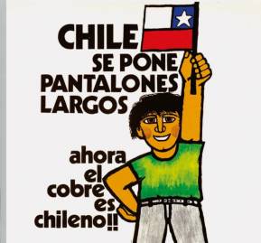 Afiches de la nacionalización del cobre durante el gobierno de la UP.