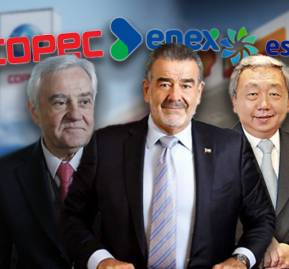Copec, Enex (Shell) y Esmax (Petrobras). Copec, Enex (Shell) y Esmax (Petrobras).