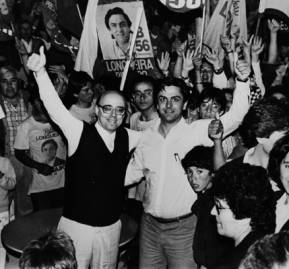 Guzmán con Pablo Longueira. Guzmán con Pablo Longueira.