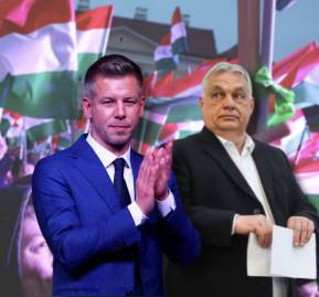 De izquierda a derecha: Péter Magyar y Viktor Orbán
