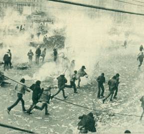 Incidentes en el centro de Santiago.