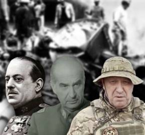 José Sanjurjo, Óscar Bonilla y Yevgueni Prigozhin. José Sanjurjo, Óscar Bonilla y Yevgueni Prigozhin.