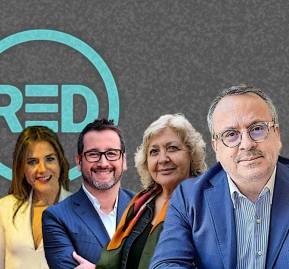 Julia Vial, Eduardo Fuentes, Mónica González y Víctor Gutiérrez