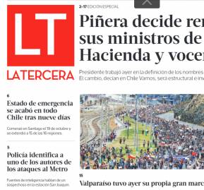 La Tercera del 29 de octubre de 2019 La Tercera del 29 de octubre de 2019