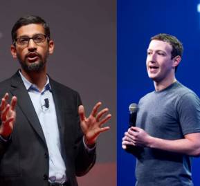 Sundar Pichai y Mark Zuckerberg, CEOs de Google y Facebook