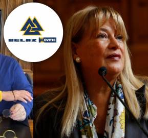 Migueles y Yáber, logo de Belaz Movitec y Vivanco. Migueles y Yáber, logo de Belaz Movitec y Vivanco.