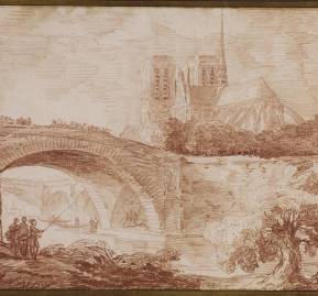 'Una vista de la Catedral de Notre-Dame de París', Hubert Robert 'Una vista de la Catedral de Notre-Dame de París', Hubert Robert