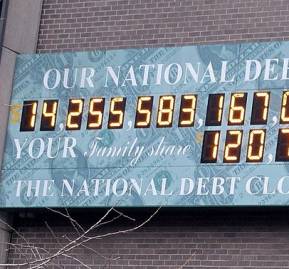 National debt clock. Imagen: Wikimedia Commons.