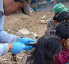 Toma de muestras de cabello en pueblos indígenas. Foto: CPILAP. Toma de muestras de cabello en pueblos indígenas. Foto: CPILAP.