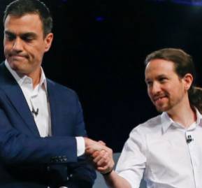 Pedro Sánchez y Pablo Iglesias, líderes del PSOE y Unidas Podemos. Crédito: EFE Pedro Sánchez y Pablo Iglesias, líderes del PSOE y Unidas Podemos. Crédito: EFE