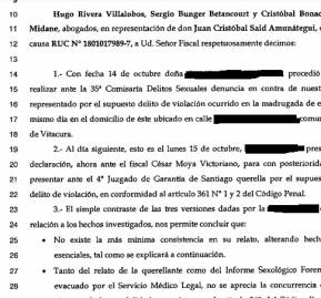 Documento de la defensa de Juan Cristóbal Said.