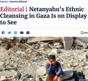 Haaretz acusa a Netanyahu de limpieza étnica