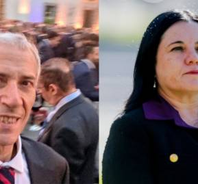 A la izquierda, Rodrigo Irrazabal Izikson. A la derecha, la ministra Steinert