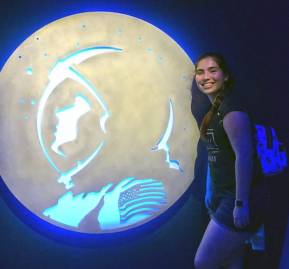 Tatiana López en el Kennedy Space Center, Cape Canaveral en 2018. 