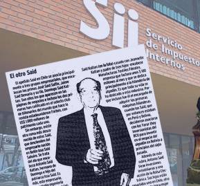 A la izquierda, un artículo sobre el empresario Antonio Said publicado por La Tercera el 20 de abril de 2003