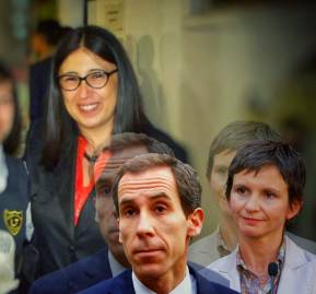 De fondo, la ex directora Gallardo. En la esquina, Tohá, quien inicio el sumario, y Alessandri, quien firmó su despido De fondo, la ex directora Gallardo. En la esquina, Tohá, quien inicio el sumario, y Alessandri, quien firmó su despido