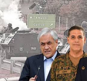 De izquierda a derecha: Sebastián Piñera, general Lionel Curti y almirante Jorge Parga.