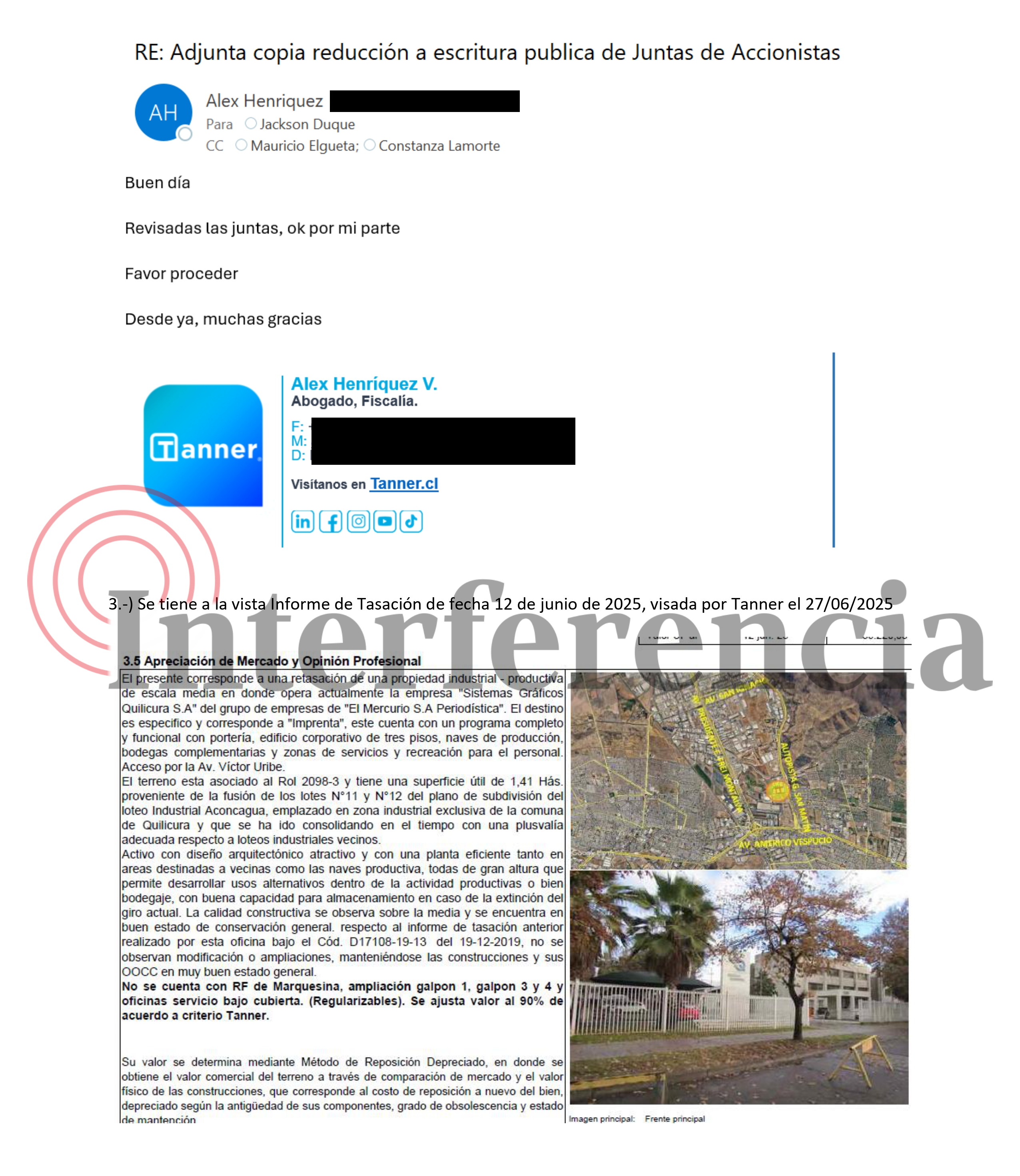 Tasación planta de impresión El Mercurio.