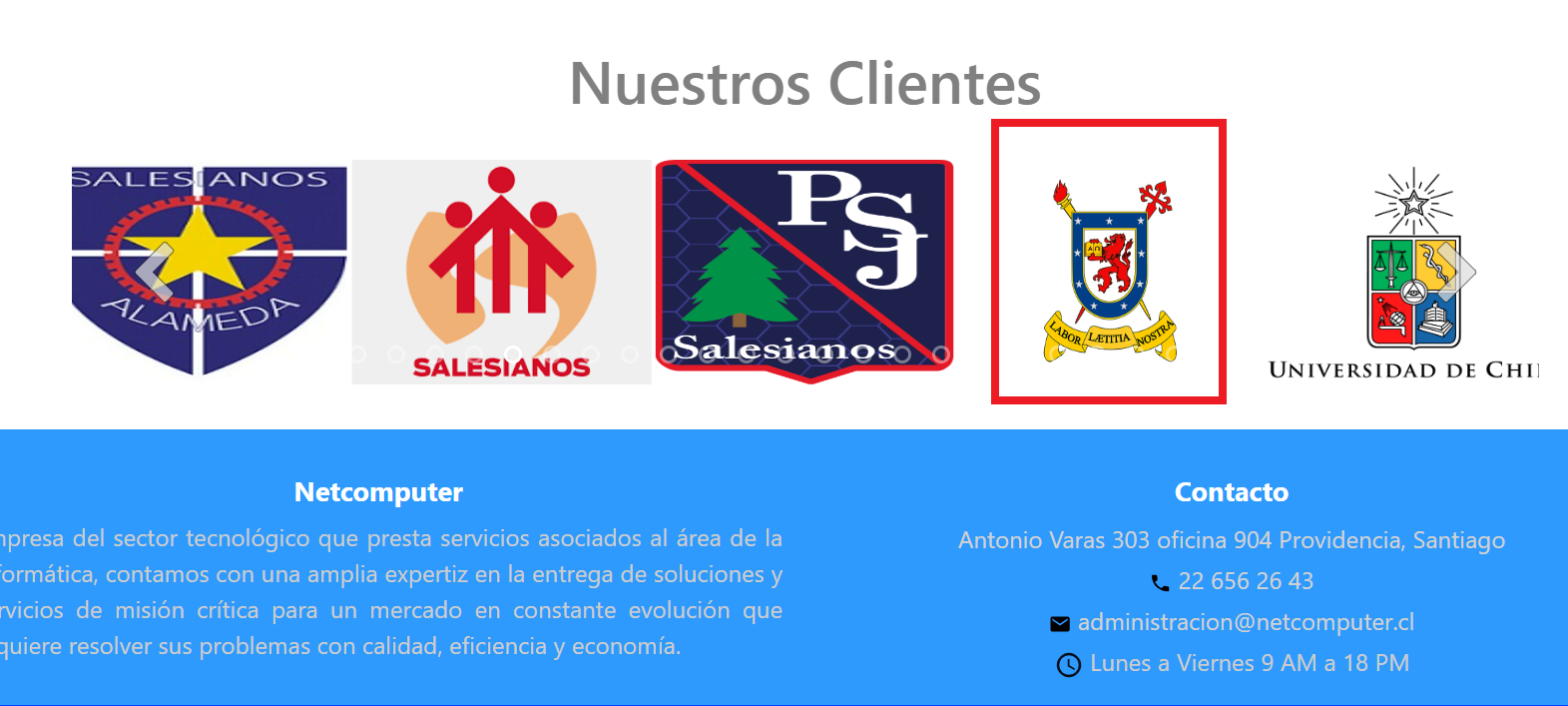 Sitio web Netcomputer. Sitio web Netcomputer.