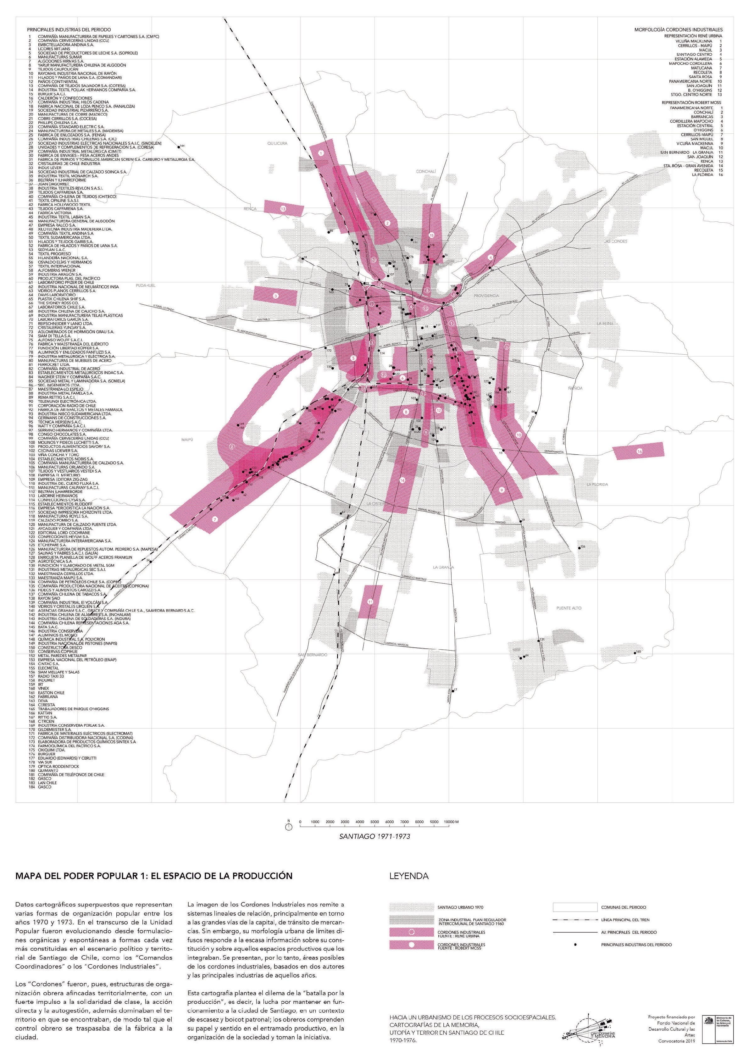 Cartografías de la Memoria, Mapa del poder popular 1: El espacio de producción, 2019.