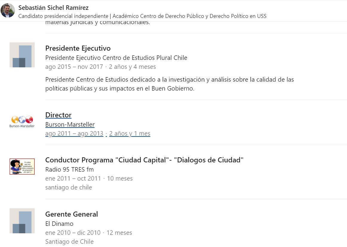 El perfil de Sichel modificado esta semana indicando su llegada a B-M en agosto de 2011 El perfil de Sichel modificado esta semana indicando su llegada a B-M en agosto de 2011