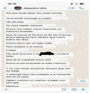 Otro de los whattsapp de 'Alejandro' consignado en la causa penal Otro de los whattsapp de 'Alejandro' consignado en la causa penal